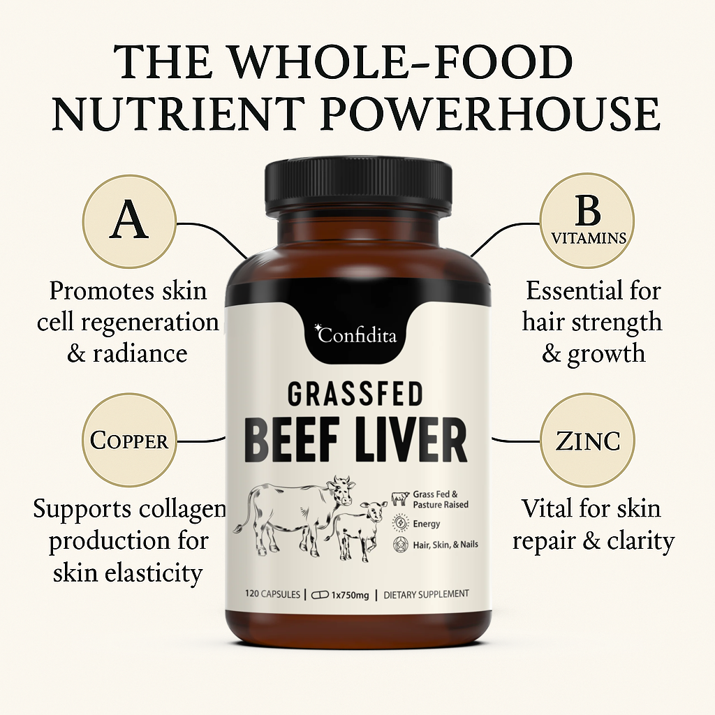 Radiant Glow: Grass-Fed Beef Liver Capsules for Women
